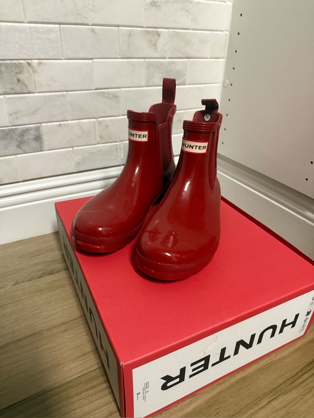 Hunter Women’s Red Rain Chelsea Boots